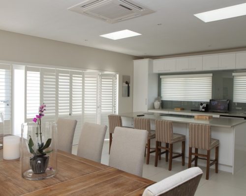 Dining room track shutters